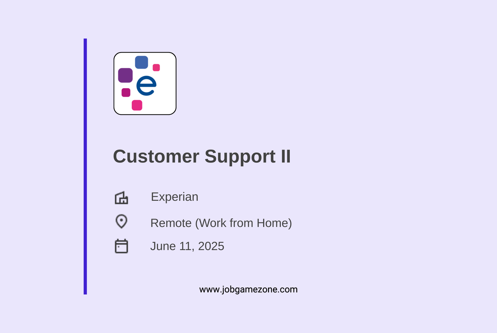 Customer Support II – Remote (Hyderabad) | Experian | Up to ₹4.2 LPA | 1+ Yr Exp | Back-office Role