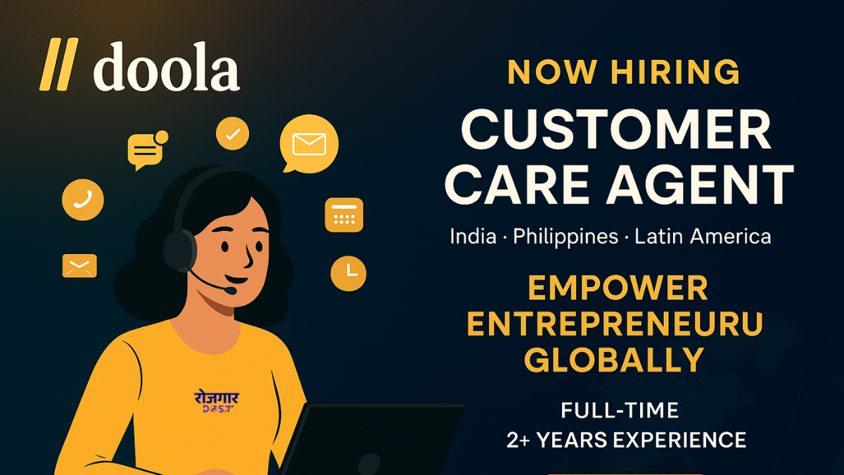 Customer Care Agent Remote at doola Global Startup 2 Yrs Exp Apply Now